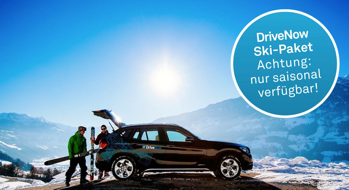 Winter – BMW DriveNow: Spezialangebot für Wintersportler – per Carsharing von München ins Hochzillertal