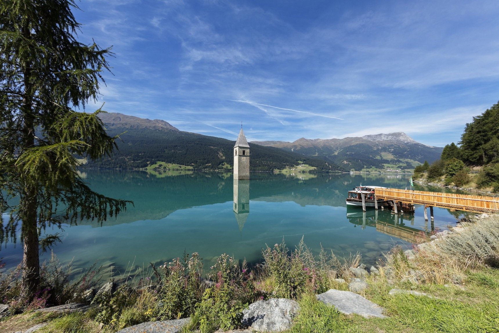 Ziele – Vinschgau: Wie kam eigentlich der Kirchturm in den Südtiroler Reschensee?