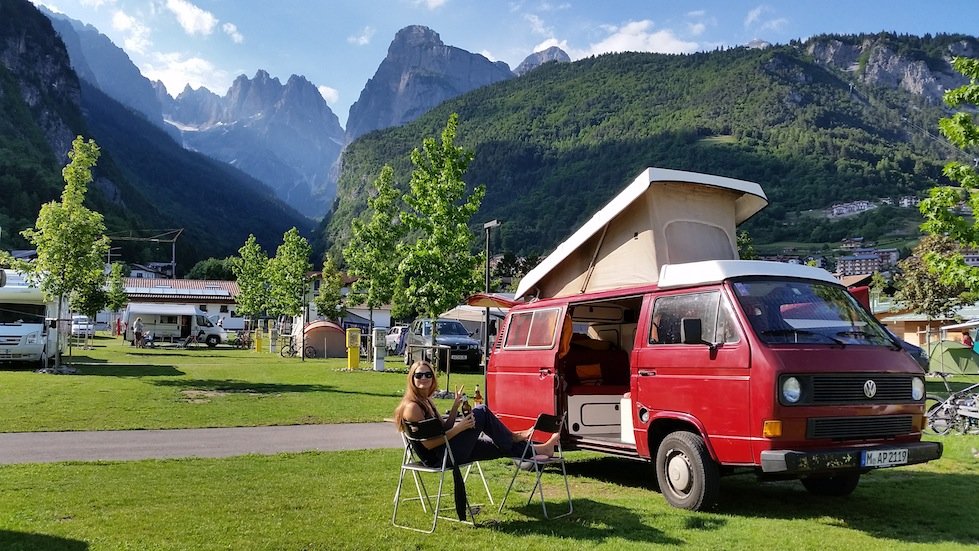 Reisebericht - Trentino / Dolomiten: 4 Tage Rock'n'Roll - mit dem T3 Camper zum Lago di Molveno im Trentino