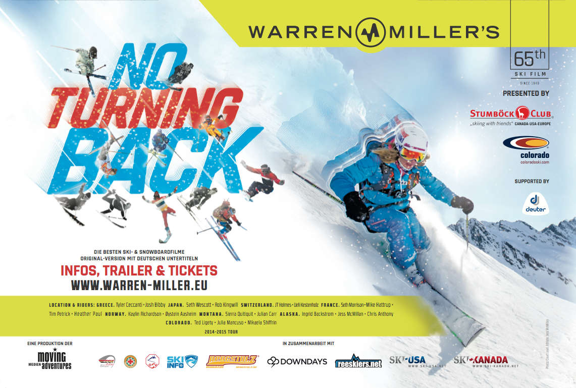 Events – Warren Miller Entertainment: Skifilm Nr. 65 geht an den Start – be prepared for "No Turning Back"