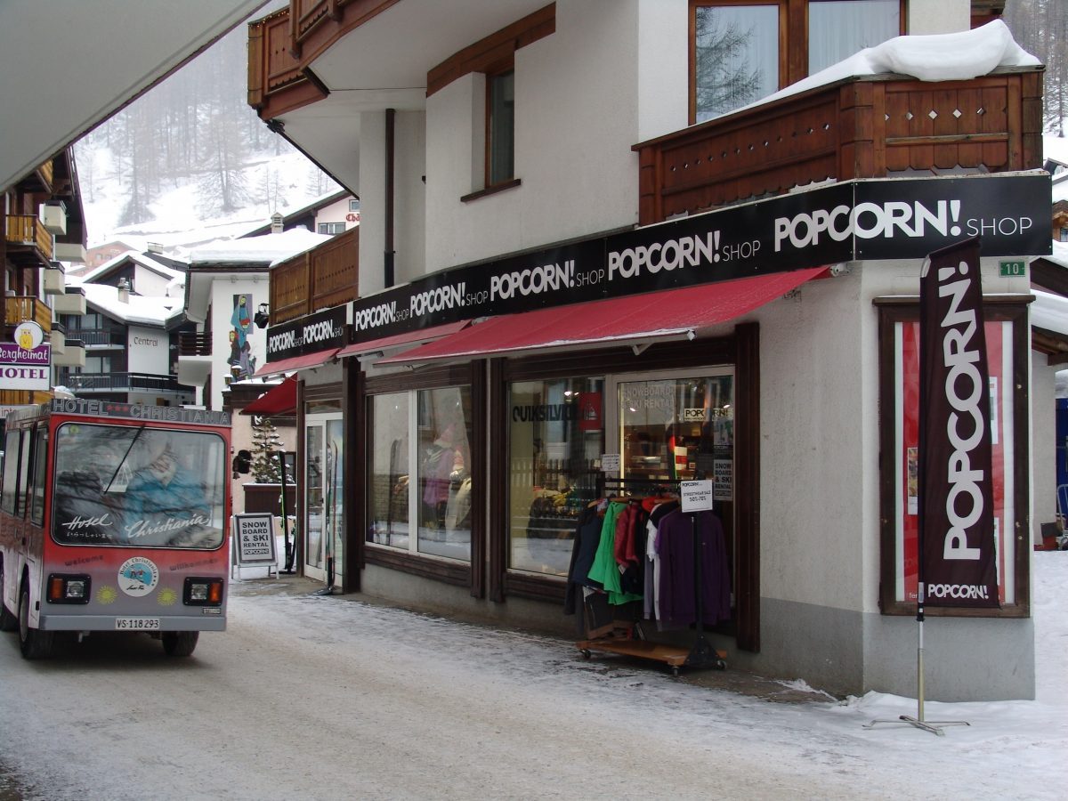 Hotel Popcorn in den Schweizer Alpen