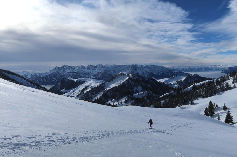 Ziele - Geigelstein (1.808 m) / Chiemgau: Leichte bis mittelschwere Skitour von Sachrang über die Priener Hütte