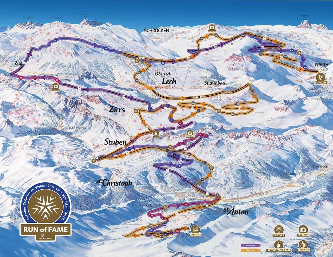 Ab Winter 2016/17 können Pistenfans das gesamte Arlberg-Gebiet auf dem „Run of Fame“ erkunden. (© Ski Arlberg)