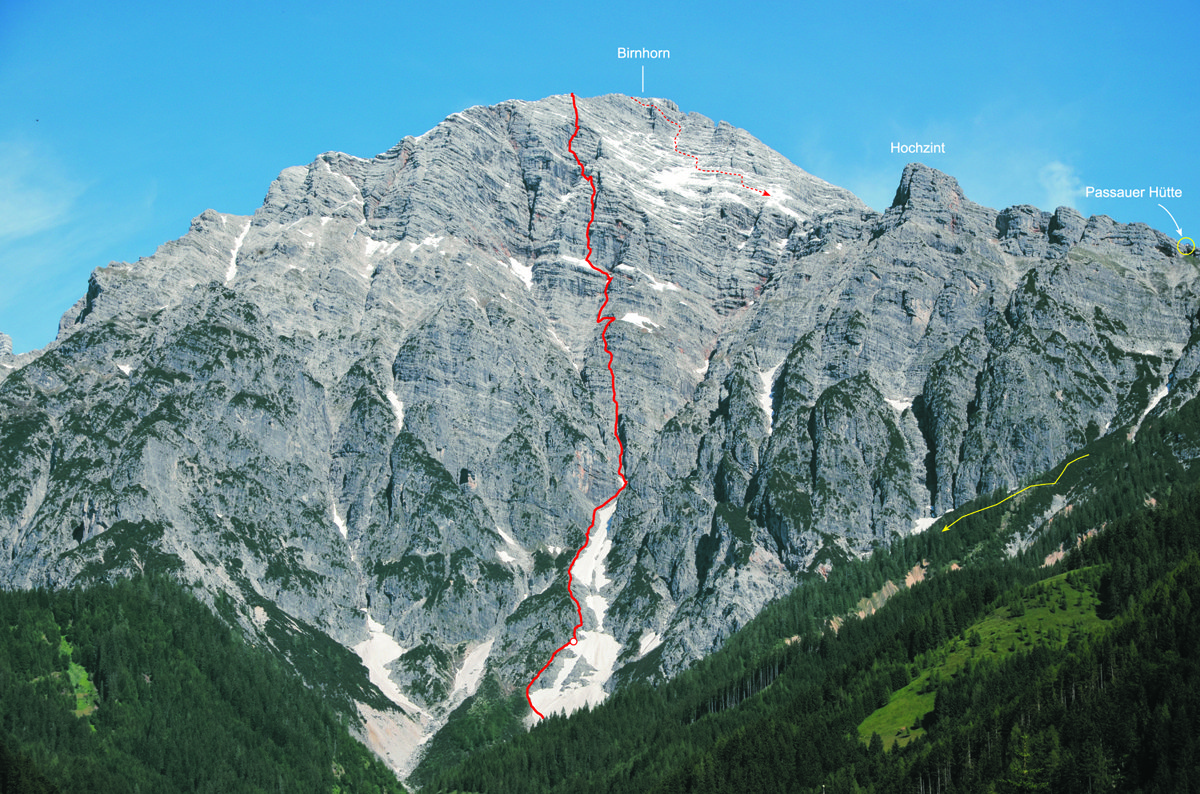 Tirol – Saalbach/Leogang: Klettertour "Pinzgawurm" über die Südostwand des Birnhorn (2634m)