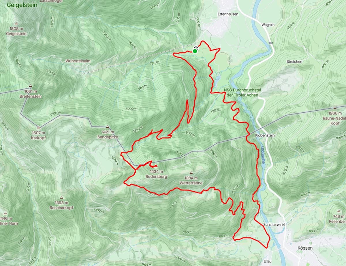 Ziele - Rudersburg (1.434m): Mittelschwere "Grenzwanderung" im Achental der Chiemgauer Alpen
