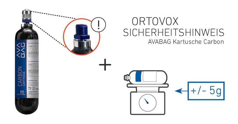 Winter – ORTOVOX Sicherheitshinweis: Einzelne ORTOVOX Avabag Kartuschen Carbon mit fehlerhaftem Adapter