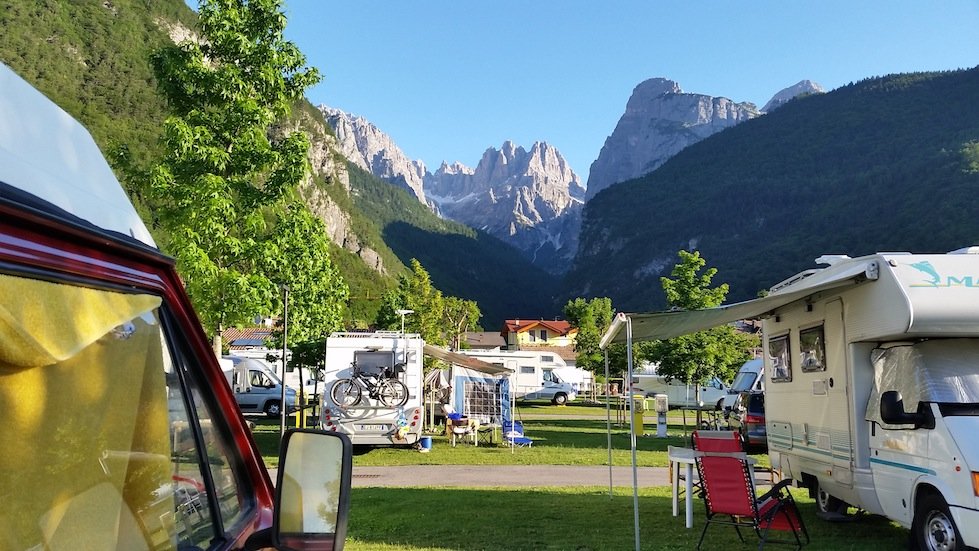 Reisebericht - Trentino / Dolomiten: 4 Tage Rock'n'Roll - mit dem T3 Camper zum Lago di Molveno im Trentino