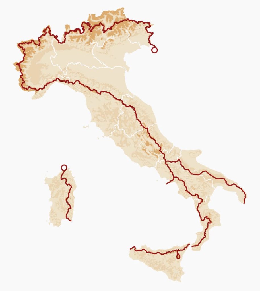 Ziele - Va' Sentiero Italia: Italien zu Fuß entdecken - digitaler Reiseführer mit 14 Regionen, 240 Etappen und rund 4881 km