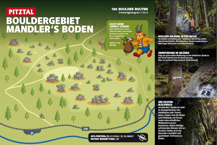 Ziele - Pitztal: Mandlers Boden - neues Bouldergebiet für Outdoor-Klettersportler eröffnet