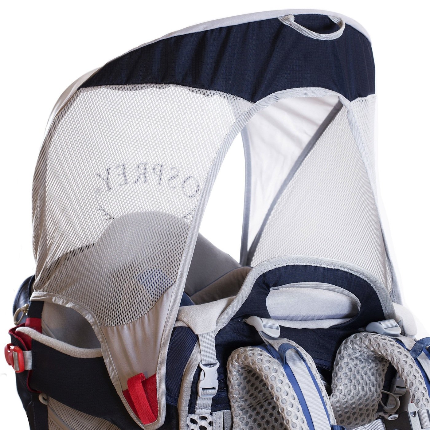 Testbericht – Osprey Poco AG Premium: Sonnenschutz mit Mesh-Netz für optimalen Rundumblick (© Osprey Packs)